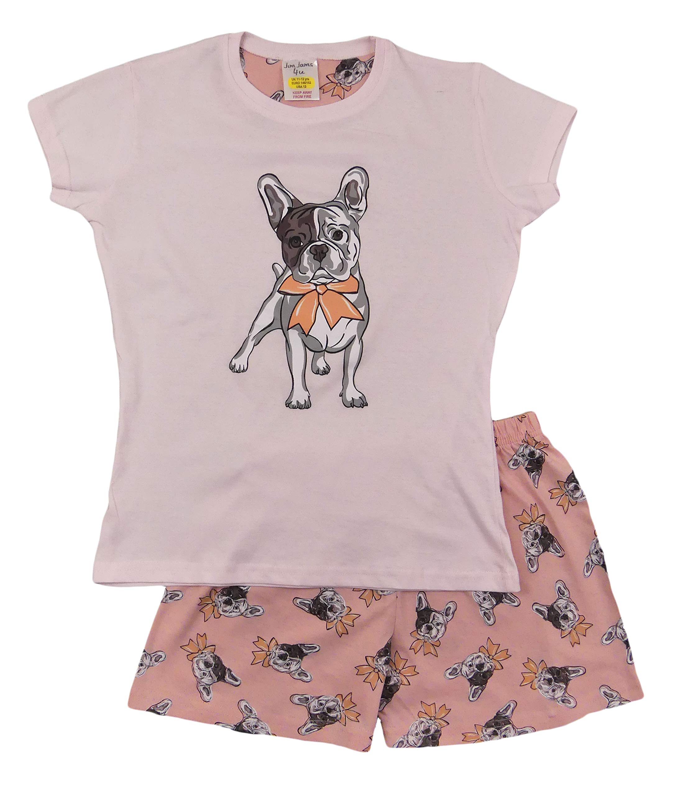 The Pyjama Party Girls French Bull Dog Short Sleeves Short Legs Design Pyjamas Long And Short Unicorns Ponys Sloth Bulldog 100% Cotton