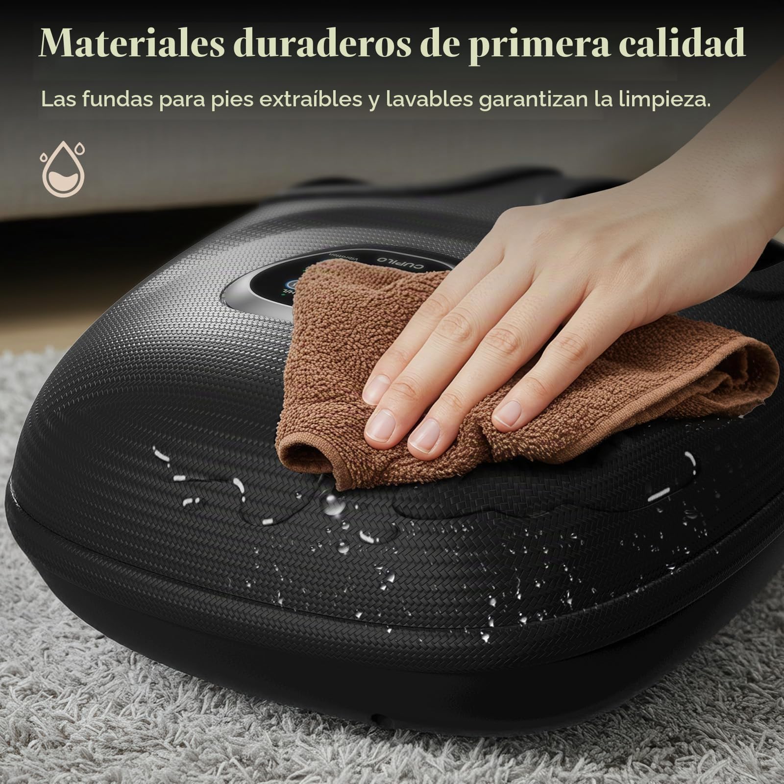 CuPiLo Máquina Masajeador de Pies Shiatsu con Calor, Vibración Ajustable y Compresión para Aliviar el Dolor de Neuropatía, Fascitis Plantar y Tensión Muscular