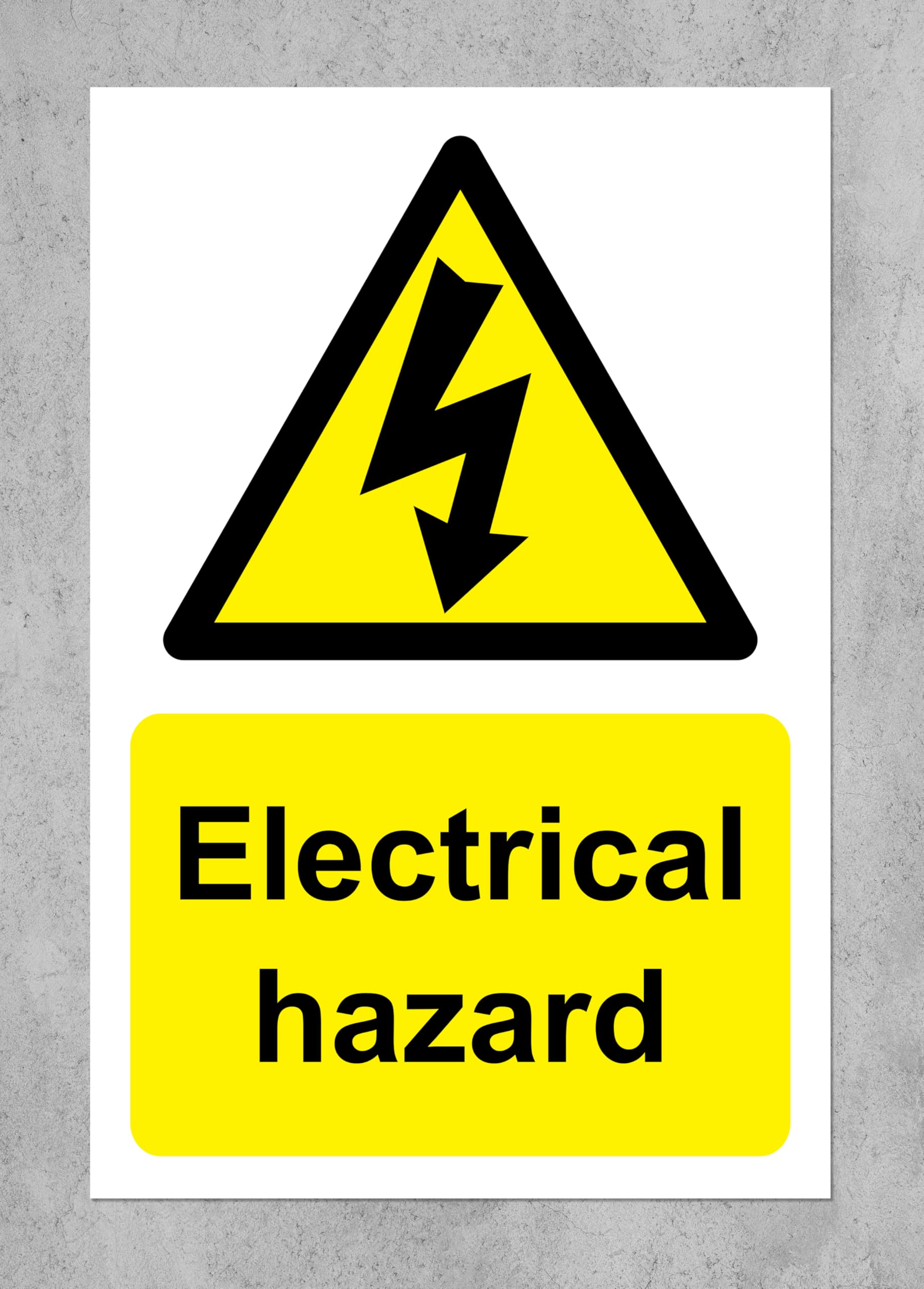 Warning Electrical Hazard Electricity Safety Sign - Self Adhesive Sticker (150mm x 100mm)