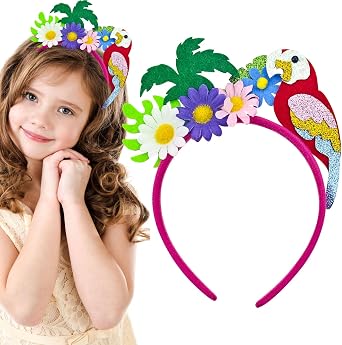 Parrot Headband, Fashion Coconut Tree Hair Accessories for Women Girls Hawaii Carnival Tropical Party Hair Accessory