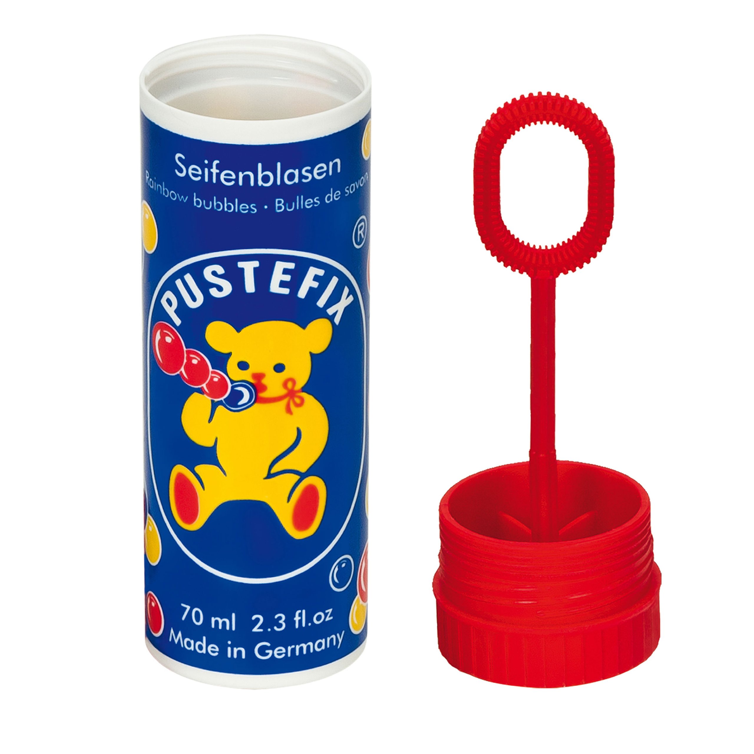 Pustefix 2.35 oz Large Bubble Blowing Bottle Tube Toy for Kids (Colors May Vary)