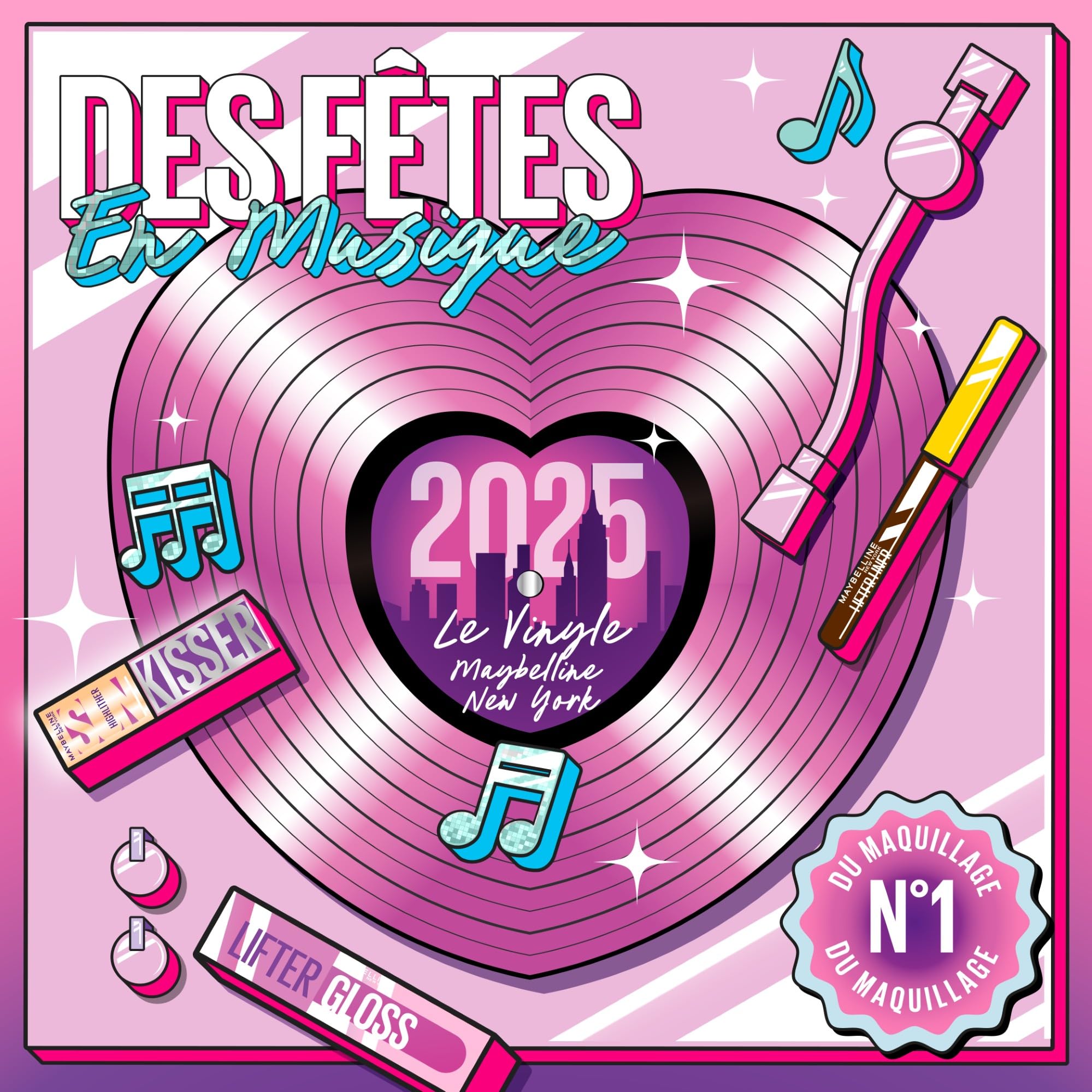 Maybelline New York – Calendrier de l'Avent 2025 – Coffret 24 Produits de Maquillage – Grand Format – Teint, Regard, Lèvres & Ongles