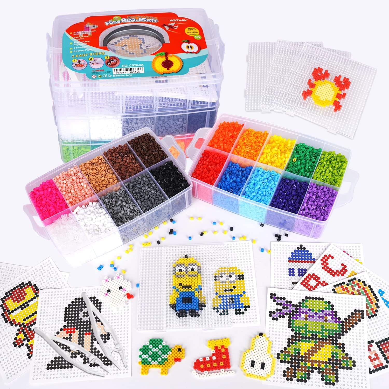 Artkal Fuse Beads Kit 22,000 Piece Melty Beads Kit 20