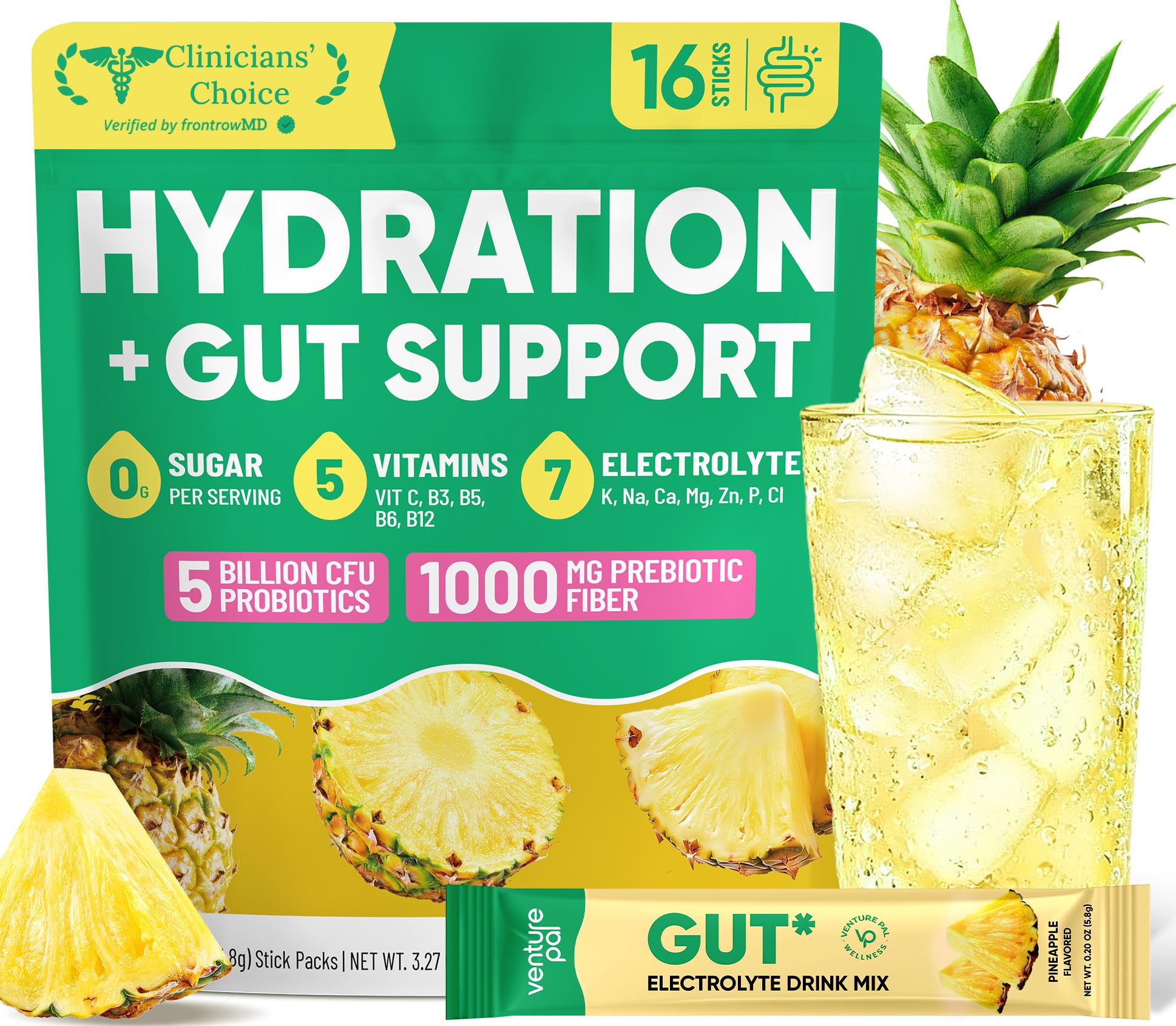 Venture Pal Sugar Free Hydration Packets + Gut Health Electrolytes Powder — Amazon image 13