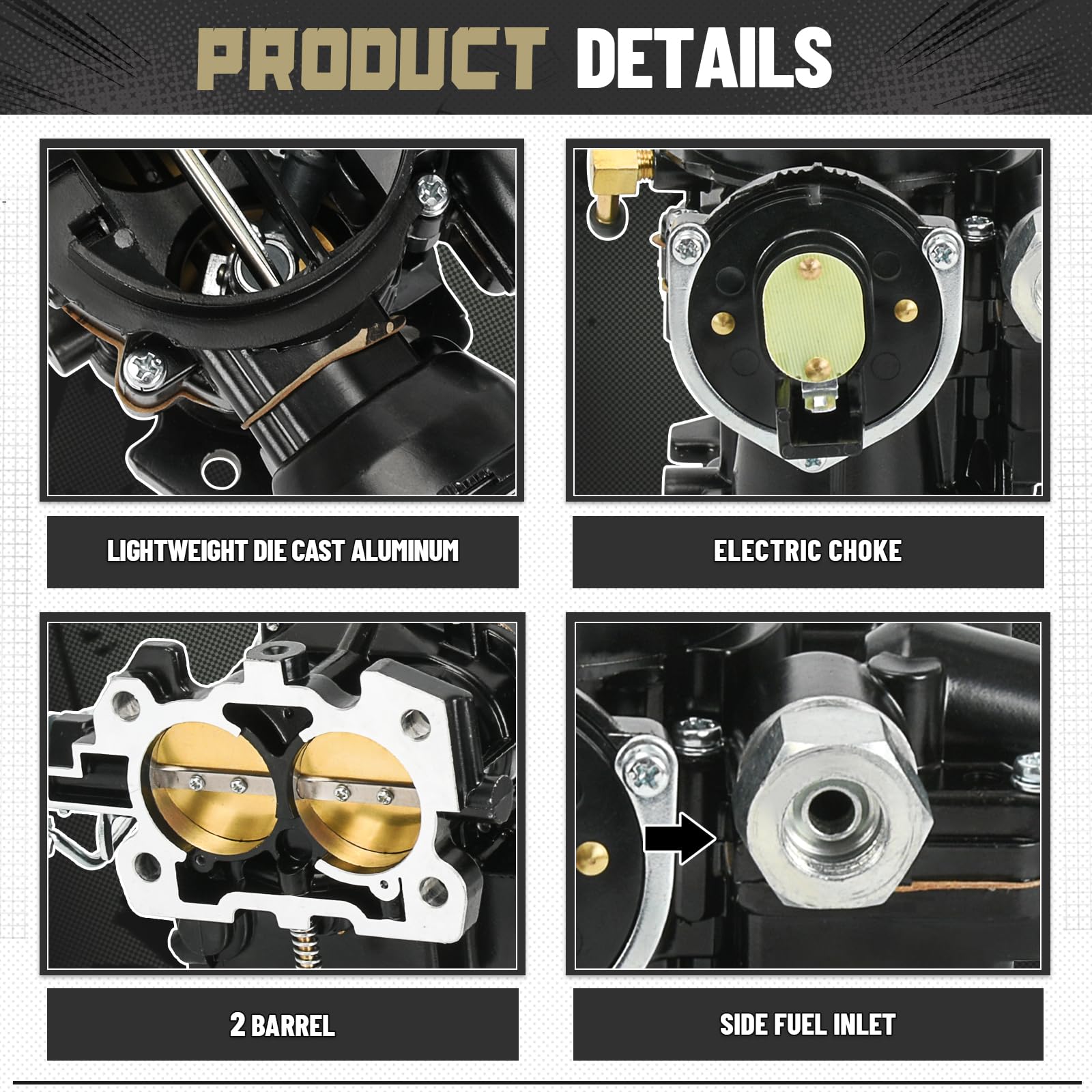 Carburatore marino per Mercruiser 3.0 Carburatore 2 Barrel Carb per Mercury Mercarb 3.0L 2.5L 4CYL Motore con getti e W/Electric choke Long Linkage Guarnizione 3310-864940A01 8M0045397