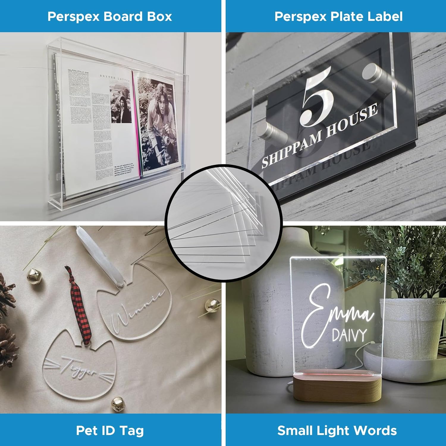 OMTech 10 Pack Clear Acrylic Sheets, 12x8 Inch Plexiglass Sheets for Laser Engraving & Cutting, 1/8 Inch 3 mm Thick Transparent Plexi Glass Plastic Boards for DIY Projects Crafting Display Case Sign 12''x8''x1/8'' Clear 10