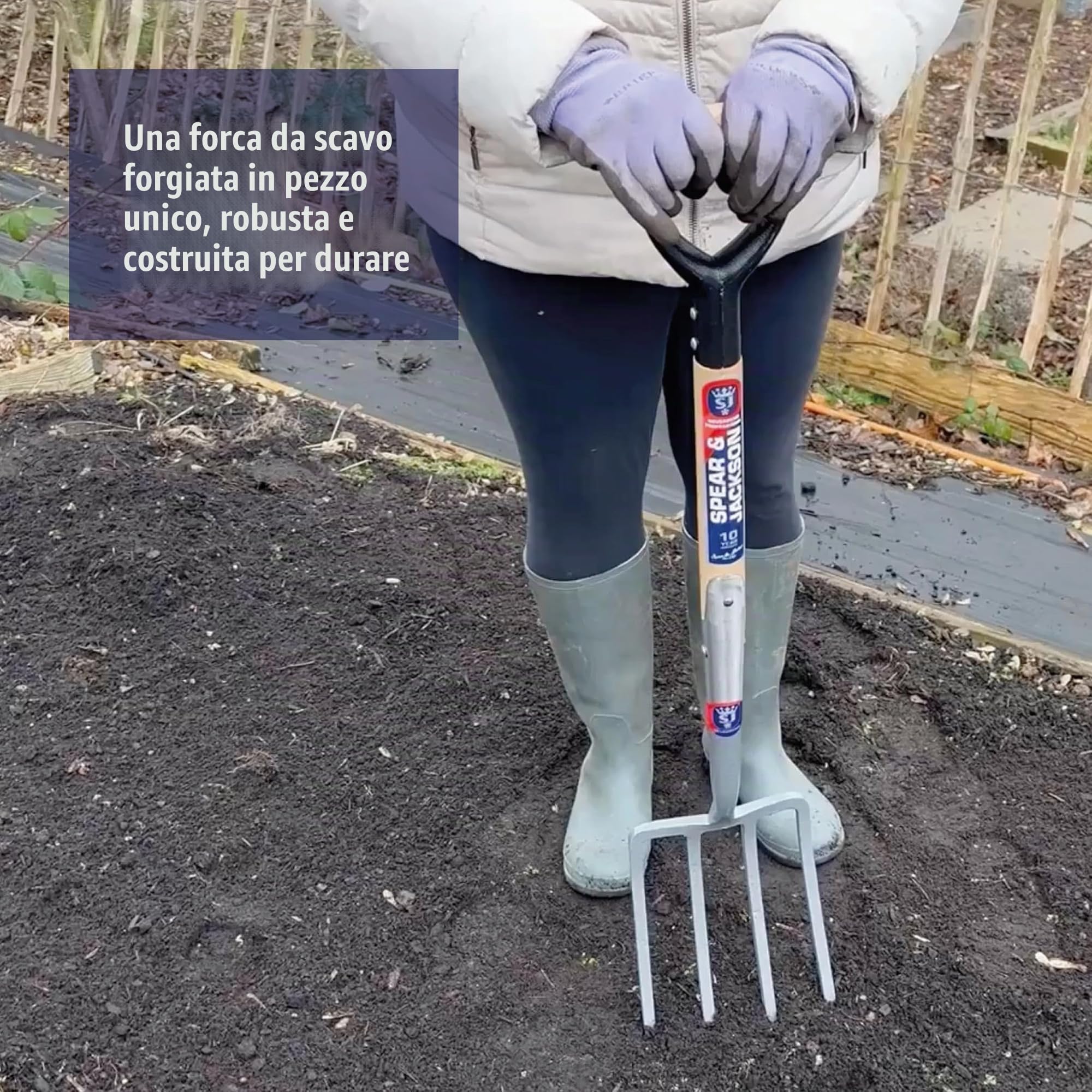 Spear & Jackson Forconi Neverbend in Acciaio al Carbonio per Scavo e Bordure – Robusti e Durevoli, Ideali per Giardinaggio, Scavi e Preparazione del Terreno