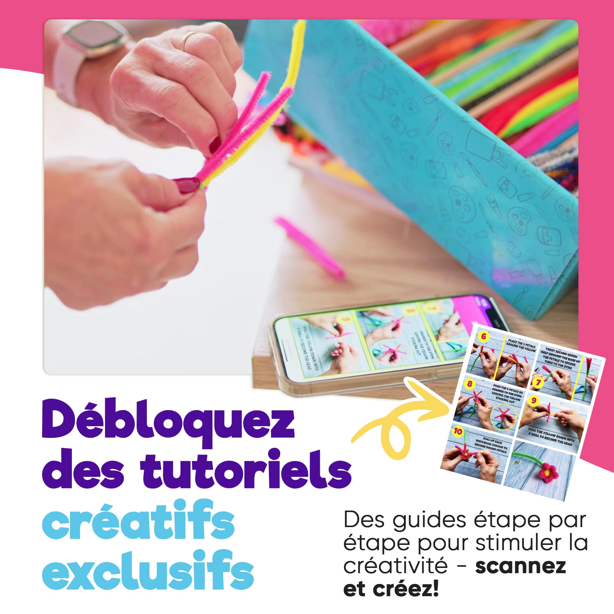 Blue Squid Boite Activités Manuelles pour Enfants - Maxi Coffret 3000 Pcs ge 4-12 ans, Kit Loisir Creatif Enfant, Kit Bricolage Enfants, Activité Manuelle Enfant
