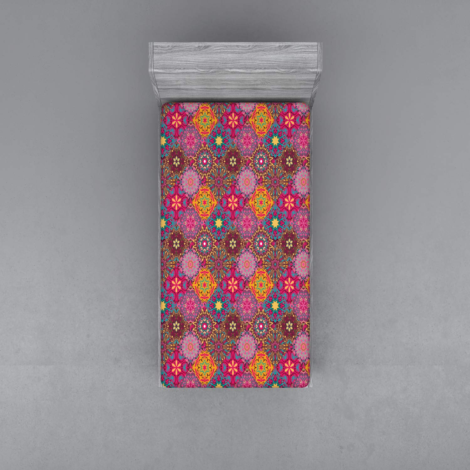 ABAKUHAUS Colorato Lenzuolo con Angoli, Rainbow Colored Rock, Comodo e