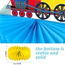 Railroad Train Crossing Honeycomb Centerpieces Railway Train Party Centerpieces Decoration Steam Train Table Decorations for Train Theme Birthday Party Baby Shower Supplies gallery image