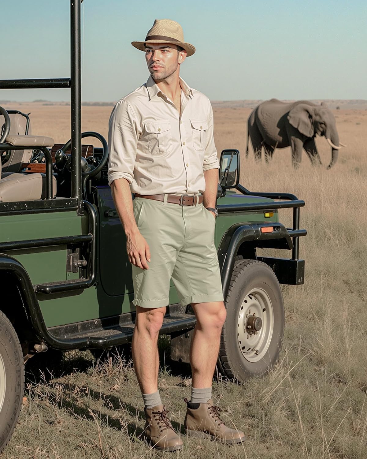 NY Threads Mens Chino Shorts 10 Inch Inseam Flat-Front with Pockets, - Image 3