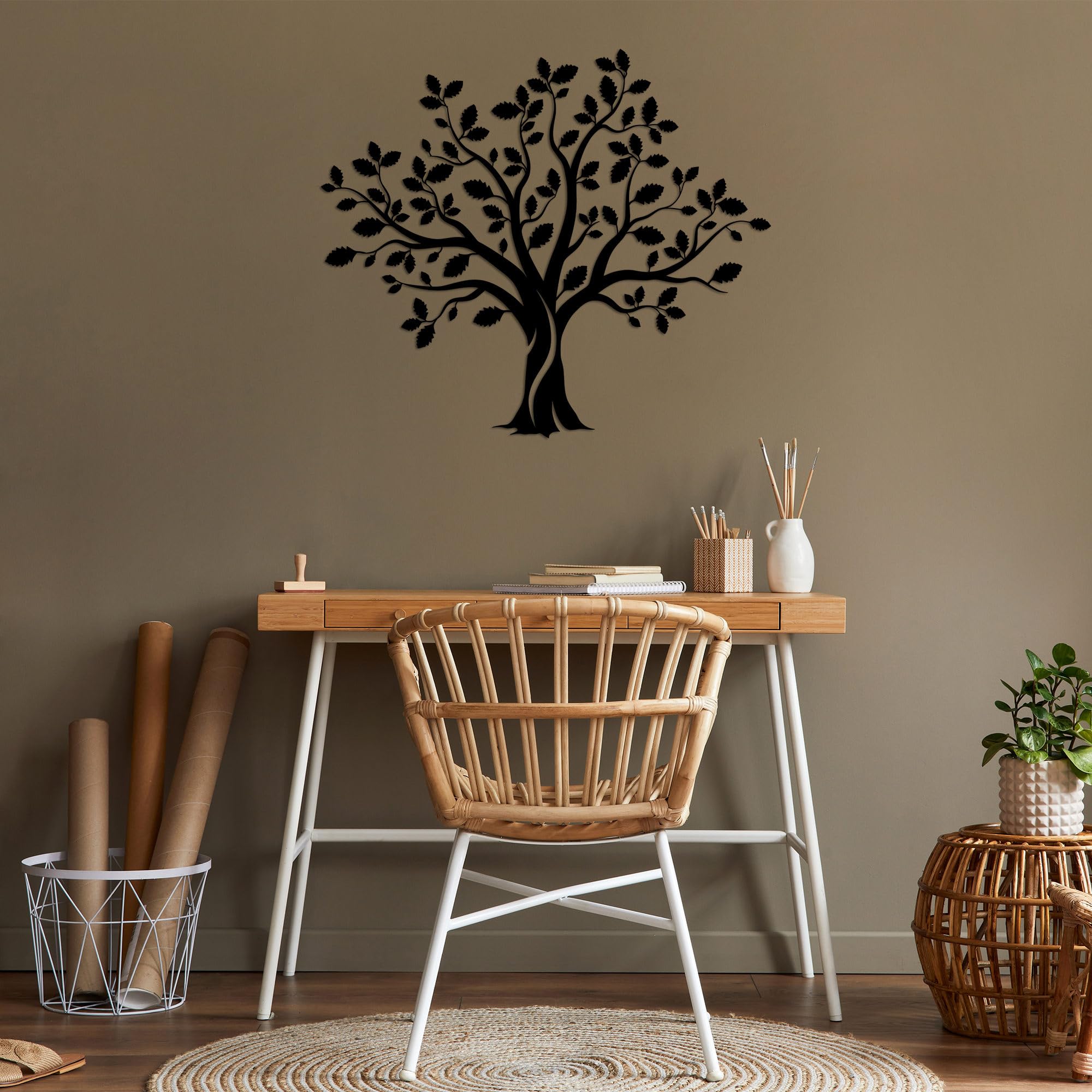 Accessoire mural en métal noir 85x74 cm idéal pour décorer la chambre
