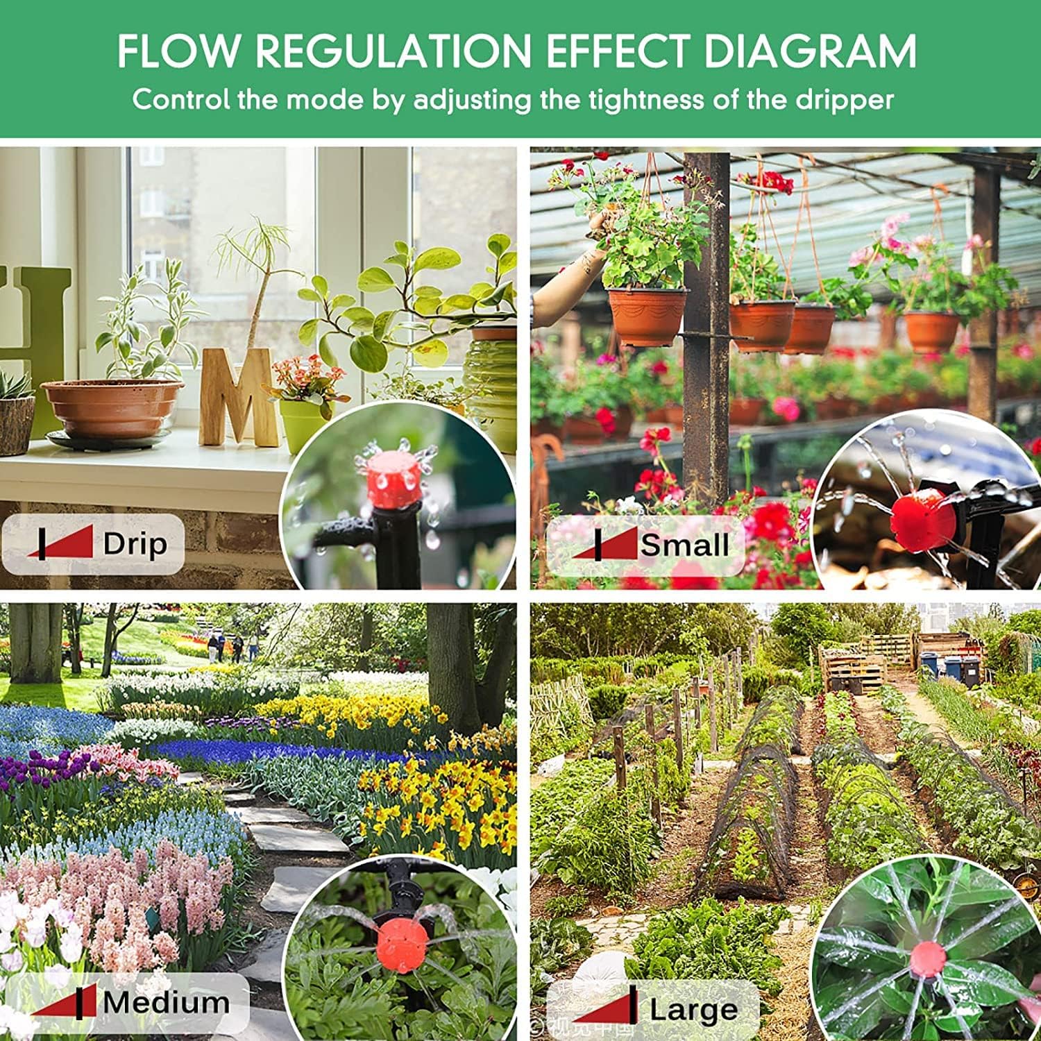 Garten BewässerungsSystem, Garten Bewässerung Kit, 50M+25M Bewässerungsrohre, Automatik Tröpfchenbewässerung Gartenbewässerung Misting Kühlsystem für Landschaft, Flower Bed und Terrasse Pflanzen