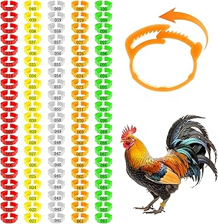 Chicken Leg Bands100 Pcs Adjustable Chicken Leg Rings Identification Band Colorful Numbered Chick Tags for Legs Poultry Foot Rings Legs Bands for Poultry Identification Chickens Ducks (0.7-0.9 inch)
