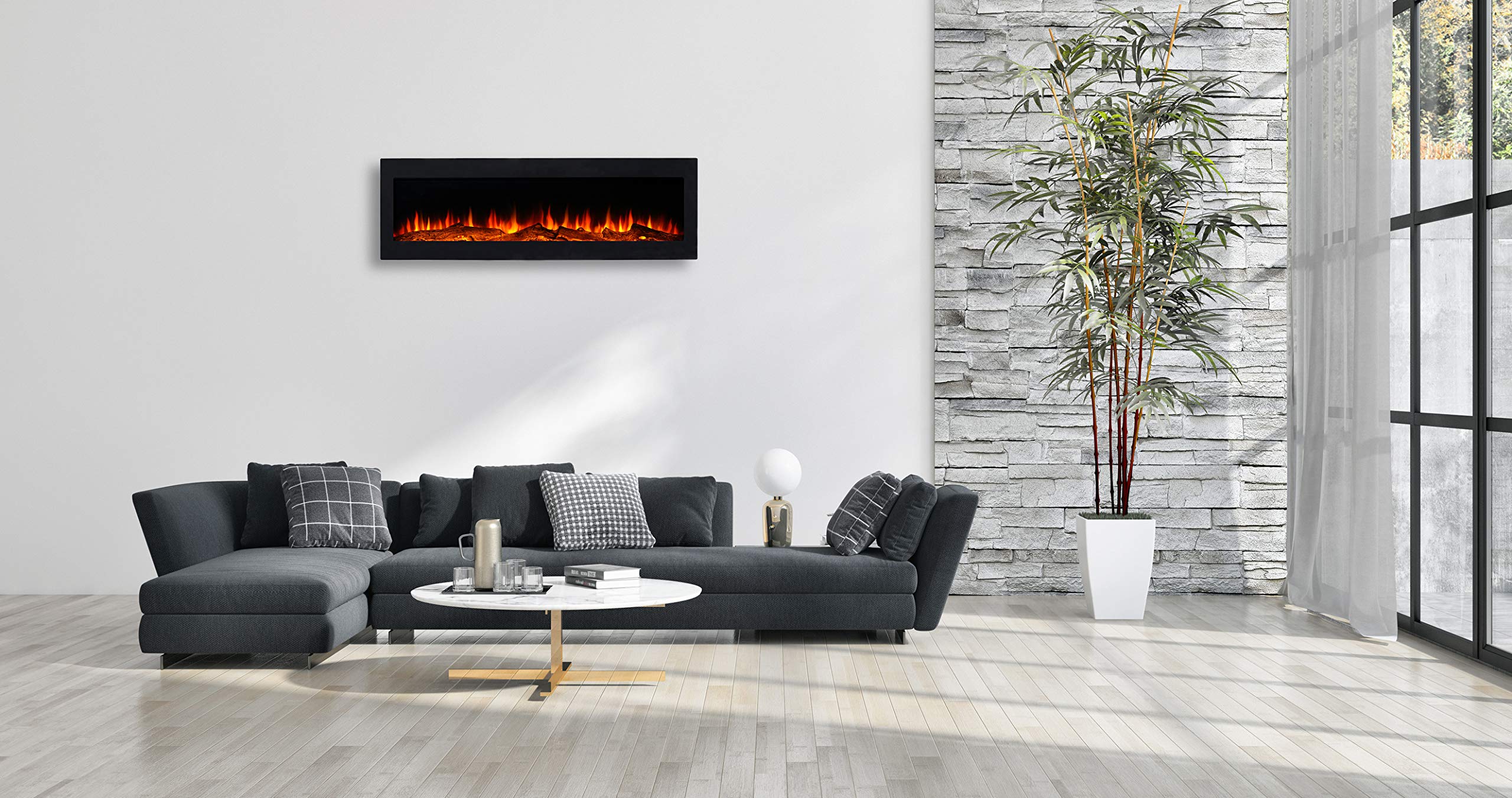 Elektrokamin NOVA von EL Fuego® Kaminofen Dekokamin, 900/1800 W, mit Überhitzungsschutz, LED-Beleuchtung, Dimmerfunktion, AY 6197