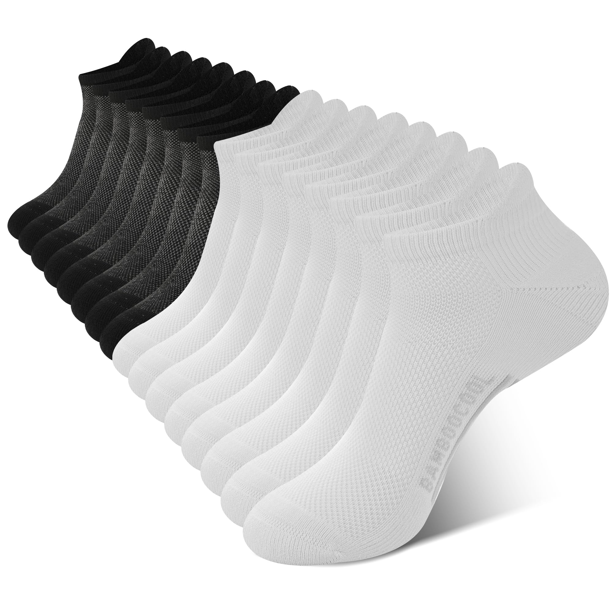 Photo 1 of BAMBOO COOL Men's Ankle Socks Moisture Wicking Breathable Odor Control Athletic Cushioned Running Socks Arch Support 8 Pack