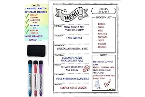 Magnetic Meal Planner for Refrigerator - Easy to Clean Dry Erase Menu...