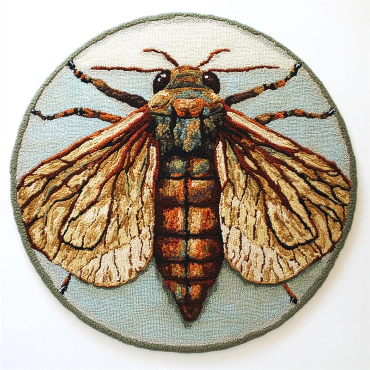 Kitquiver Latch Hook Kit Rug Cartoon Cicada 60x60cm