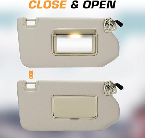 Miniatura 2 de TadaMark Visera solar derecha del lado del pasajero Compatible con Nissan Pathfinder 2013 2014 2015 2016 2017 2018 Infiniti QX60 2014 2015 2016 2017