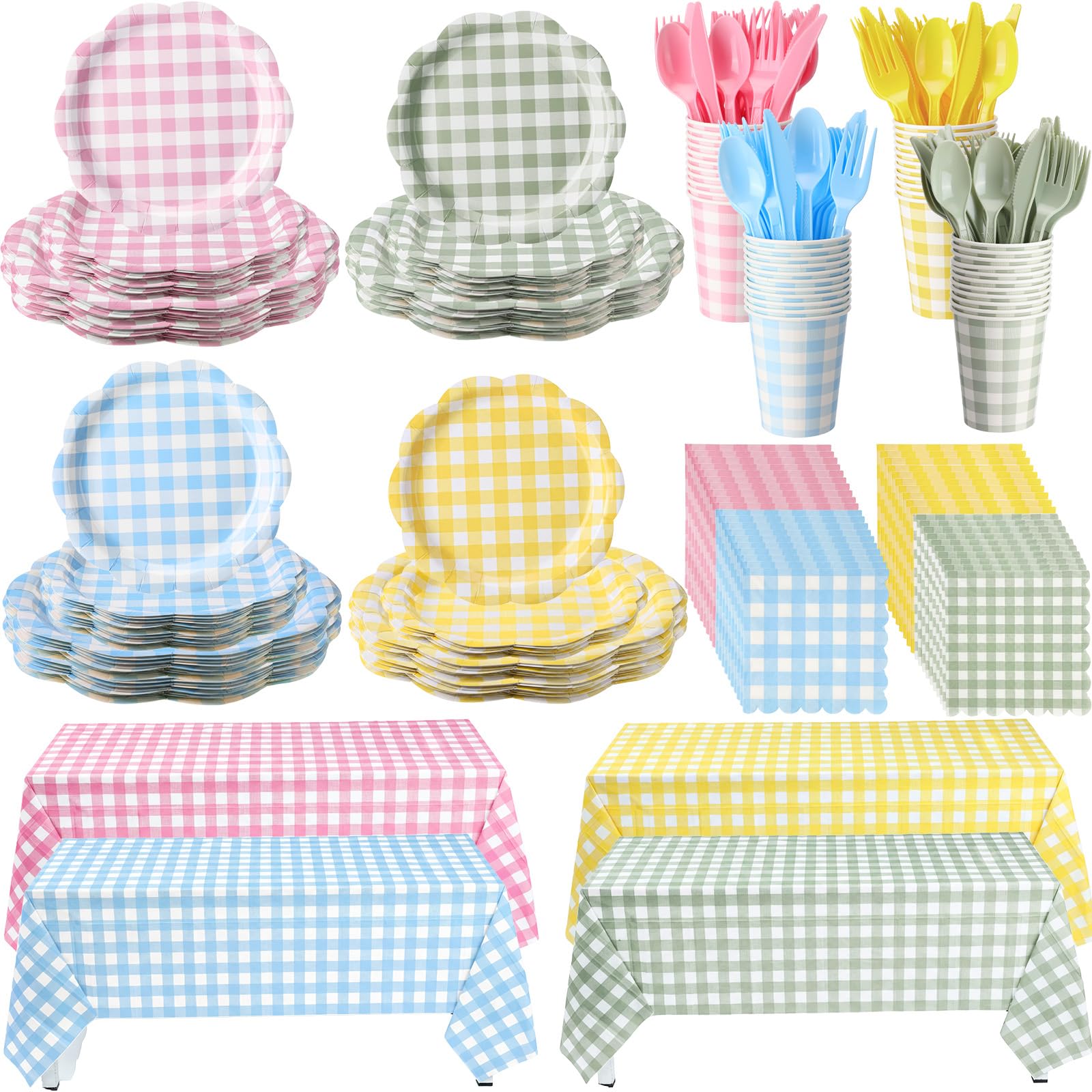 Havawish Pastel Party Plates & Cutlery Set -7