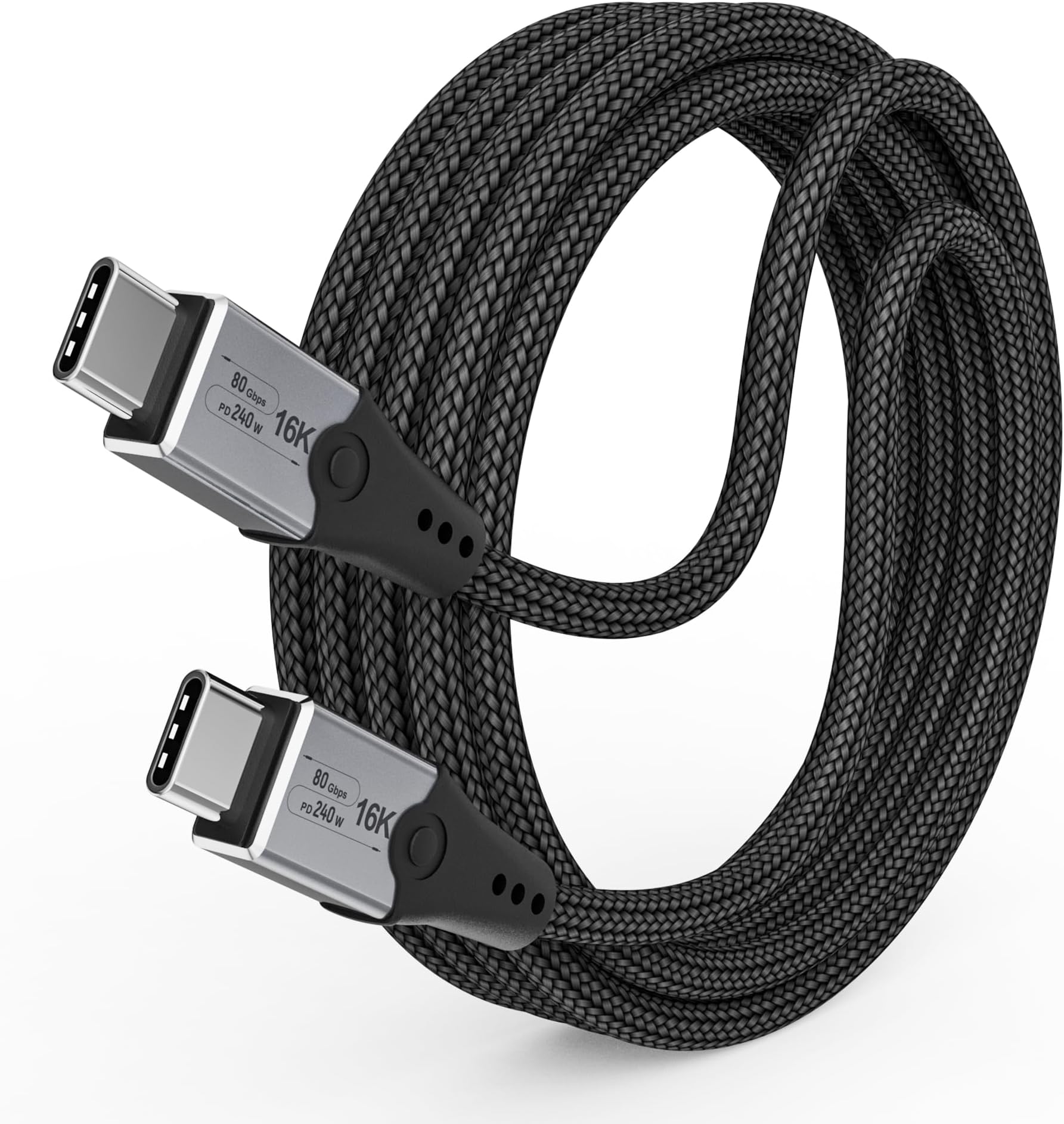 6.6ft USB-C to USB-C Monitor Cable - 80Gbps Data Transfer, Dual 8K HD Display, 240W Charging, Compatible with Thunderbolt 5/4/3