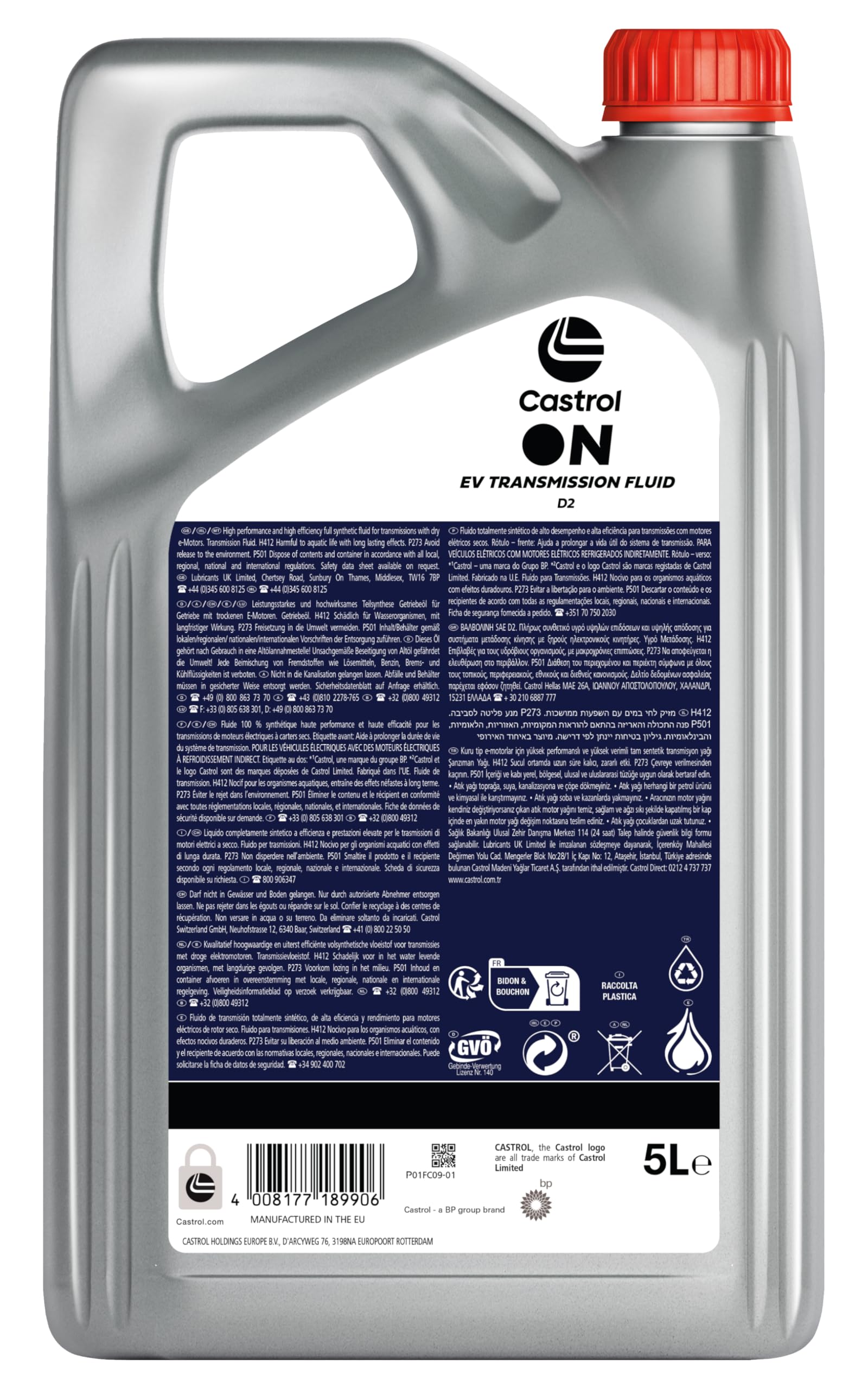 Castrol ON EV Transmission Fluid D2, 5L