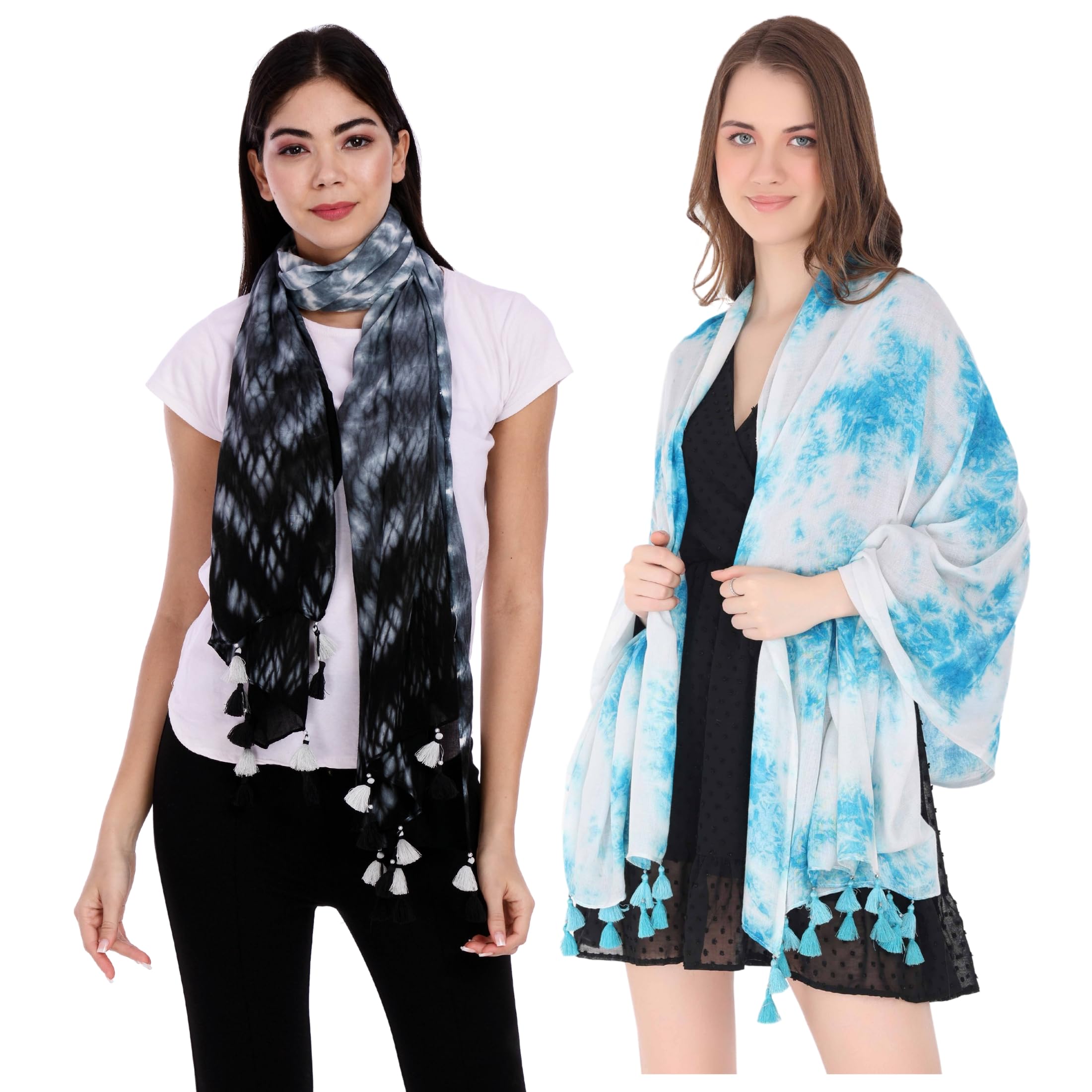 Women and Girls Cotton Viscose Scarfs Stoles Combo Set-Soft Comfortable Stylish
