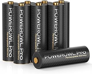 POWEROWL Goldtop Rechargeable AA Batteries PRO, High...