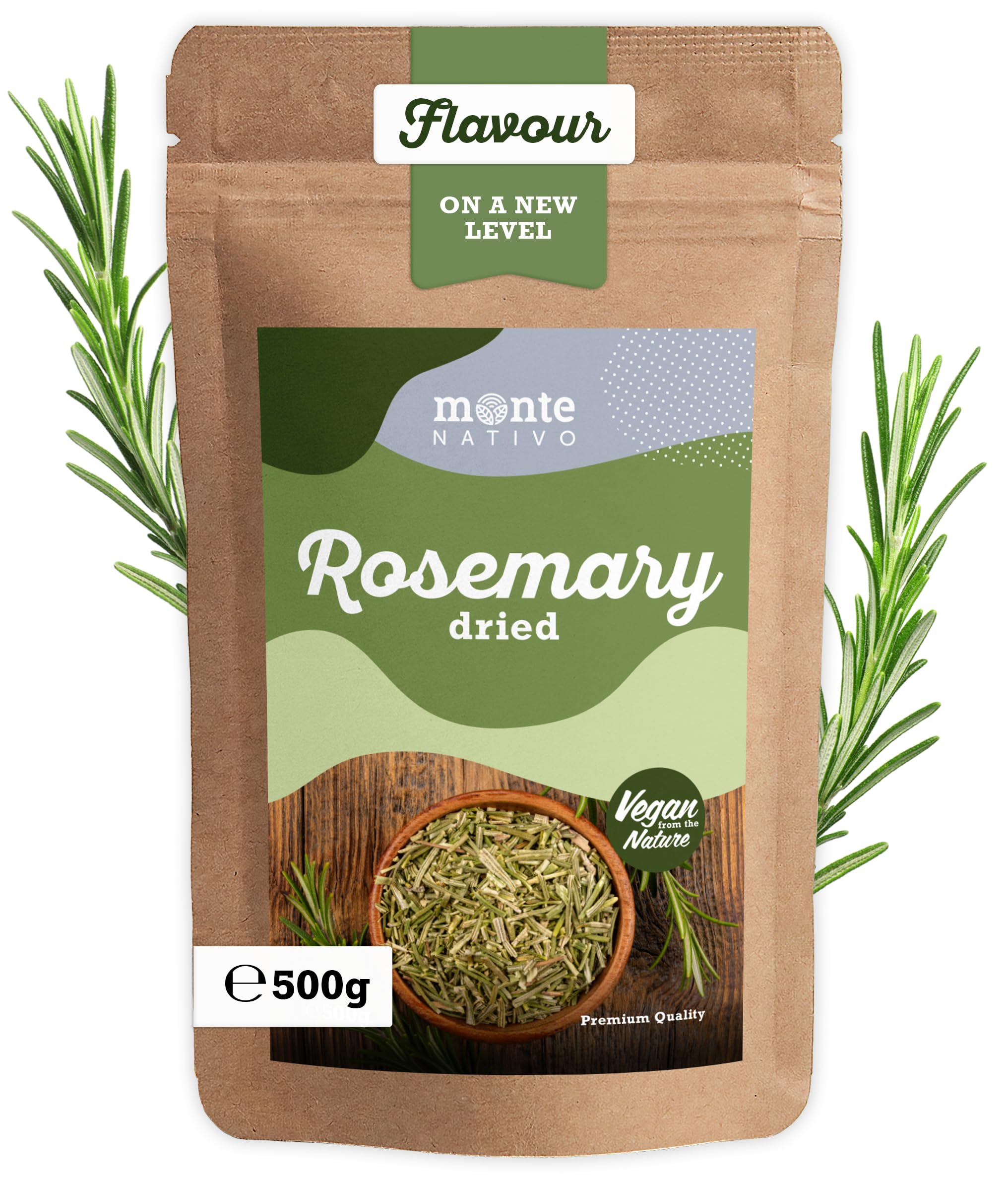 Dried Rosemary Monte Nativo (500g) - Perfect for Rosemary Tee - Gently dried and aromatic Spices ideal for Cooking and Seasoning