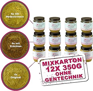 MeinWildvogel Erdnussbutter Mix-Karton 12x 350g, nährstoffreiches Fettfutter mit Sonnenblumenkerne für Wildvögel und Gartenvögel. Ganzjähriges Weichfutter für Ihre Vögel, ohne Gentechnik product image