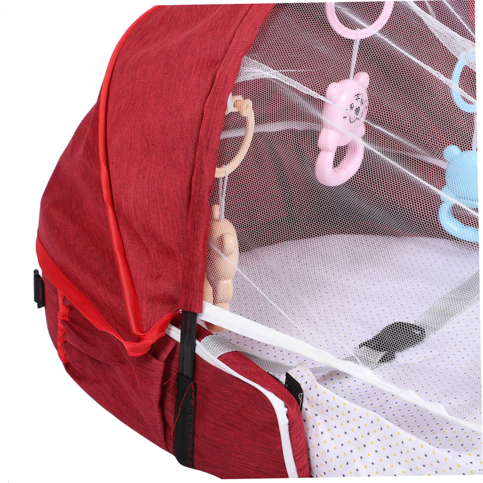 DECHOUS Berceau Pliant Portable pour Bébé avec Moustiquaire et Auvent, Tissu Lin Léger et Coton Pp, Paquet de Transport Inclus, pour Voyager en Plein Air