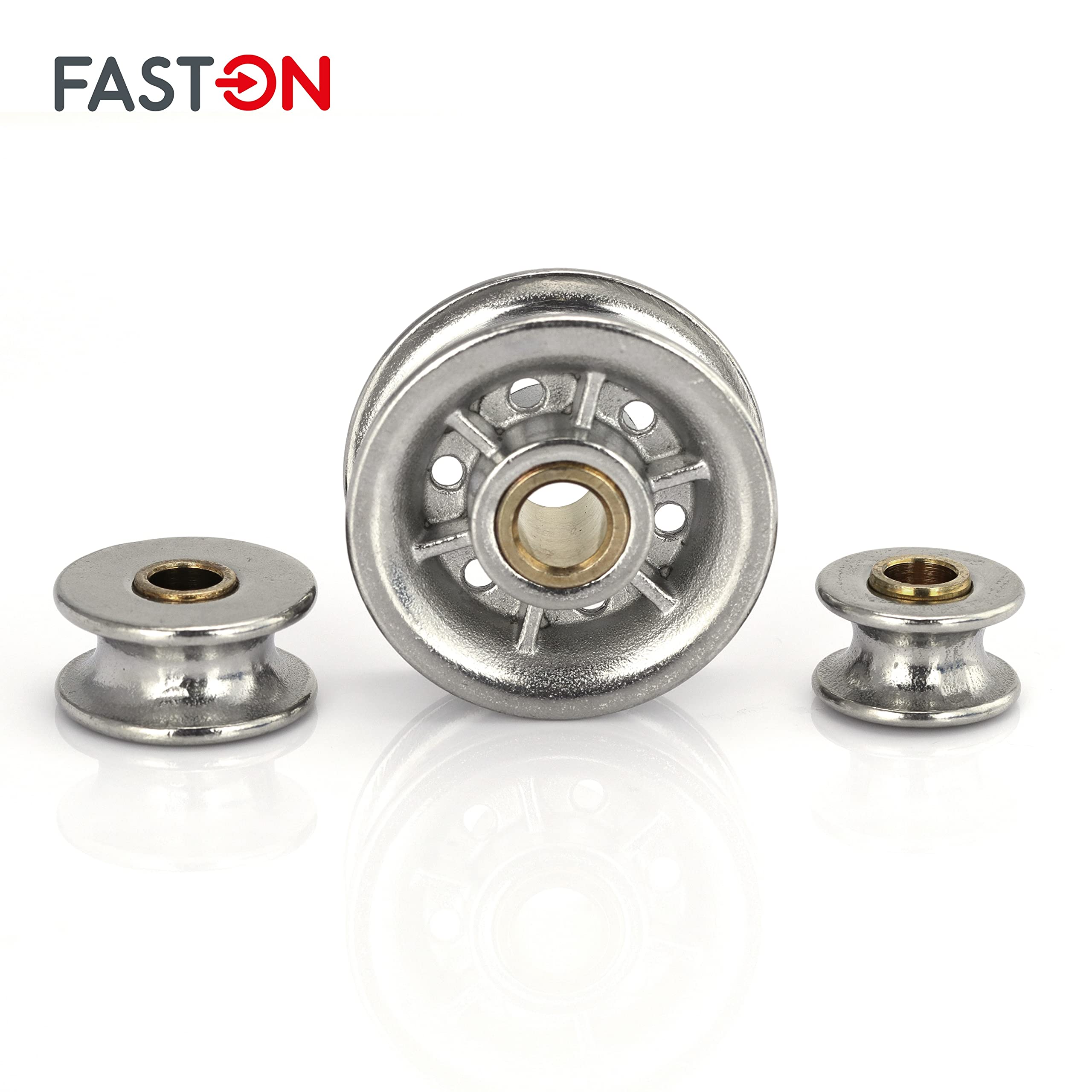 FASTON® Seilrollen mit messingbuchse CuZn 50 mm Edelstahl A4 V4A (10 Stück) Umlenkrolle Blockseilrolle Drahtseilblock Stahlseil Drahtseil Rolle
