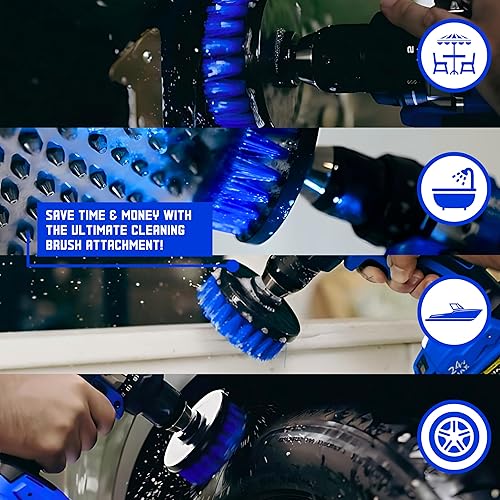 Miniatura 8 de Diamond Shine Accesorio de cepillo mediano de 4 pulgadas y extensión de 6 pulgadas, fregado y limpieza, azulejos, lechada, bañera, ducha, fregadero