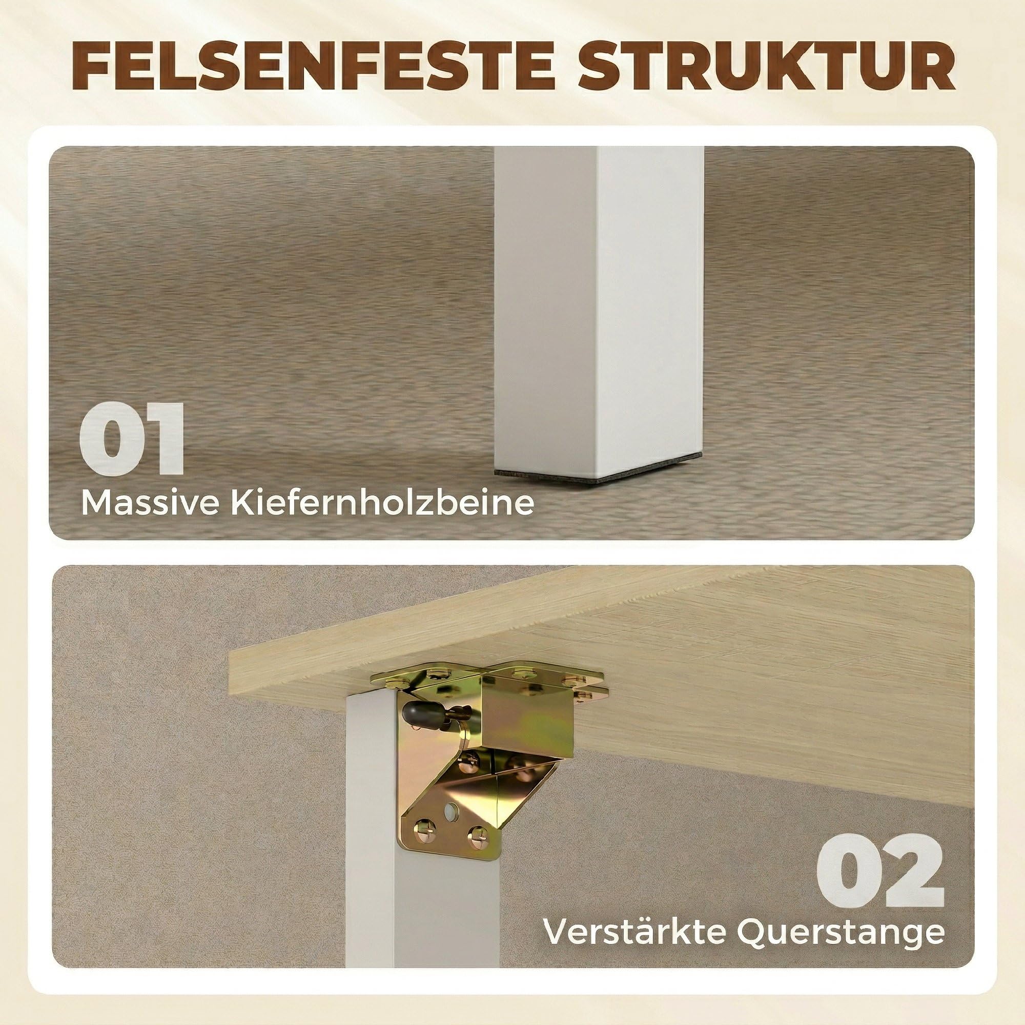 HOMCOM Esstisch Klappbar mit 2 Schubladen 168,2 x 85 x 73 cm Natur/Weiß | Küchentisch, 4 Ablagen, Bis zu 6 Personen, Moderner Klapptisch, Holzbeine, Esszimmertisch, Esszimmer, Küche