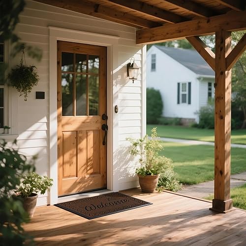 Miniatura 9 de Yimobra Tapete de bienvenida, resistente y duradero, para la entrada del hogar, al aire libre, interior, felpudo delantero para patio exterior,