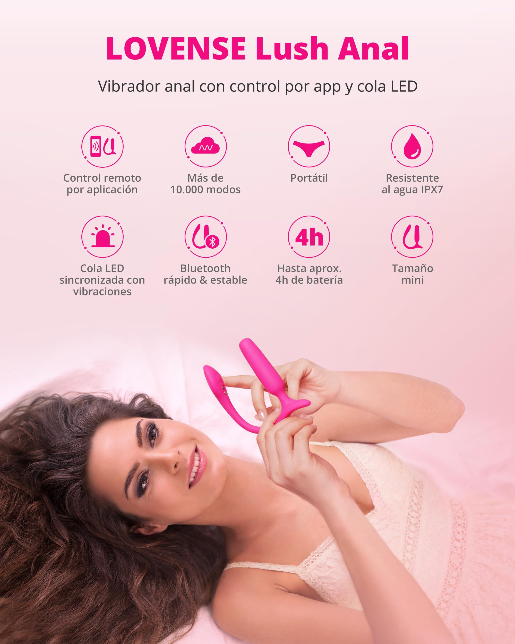 LOVENSE Lush Anal Vibrator & Analplug, Sex Spielzeug für Paare, LOVENSE Domi 2 Bluetooth Massagestab für Frauen & Männer