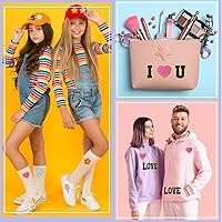 Vista 2 de MEEZY 34 parches de letras de felpilla autoadhesivas negras, parches bordados A-Z, letras del alfabeto, calcomanías de tela, accesorios hechos a