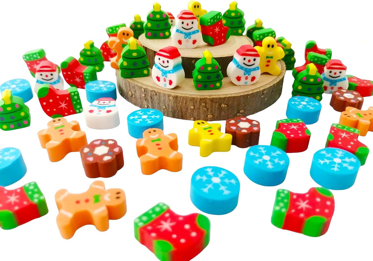 Rondure 300 pcs Mini Animal Erasers for Kids Bulk, Cute Food Heart Christmas Erasers for School Supplies, Homework Rewards - Image 3