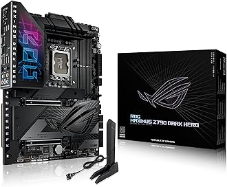 ASUS ROG MAXIMUS Z790 DARK HERO LGA 1700 ATX Motherboard, Intel Z790 Chipset, 4x DDR5 DIMM, 192GB Max Memory, Intel WiFi 7, BTv5.4, 2.5Gb ETH, PCIe 5.0 x16, HDMI/Thunderbolt 4/USB-C - Black
