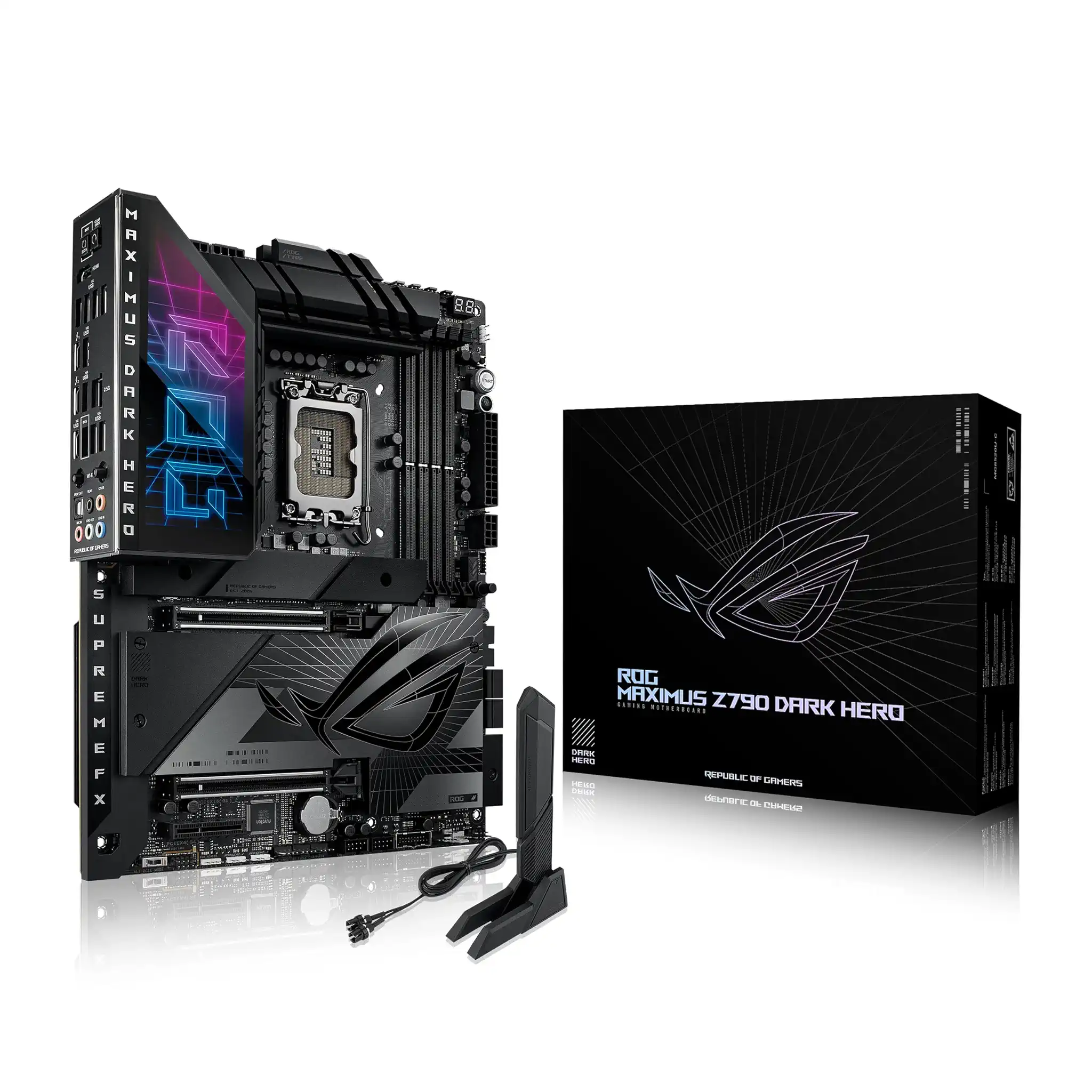 ASUS ROG Maximus Z790 Dark Hero Gaming Mainboard Sockel Intel LGA 1700 (ATX, DDR5, WiFi 7, 5X M.2, PCIe 5.0, Thunderbolt 4, Aura Sync)