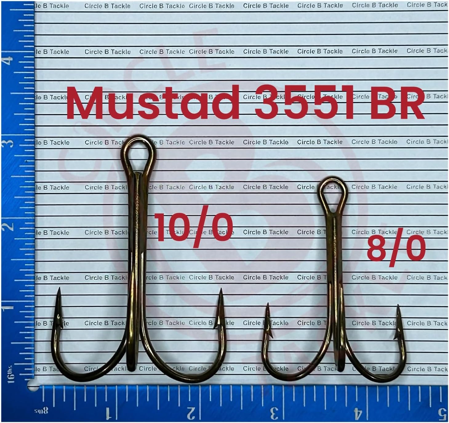 Mustad 3551-BR Mustad Treble Hooks 8/0,10/0, 14/0 Snagging Treble Hook Works Great with Do It Mold Snagging Jigs - Special Bulk Packages 2, 10, 25 & 50 Packs