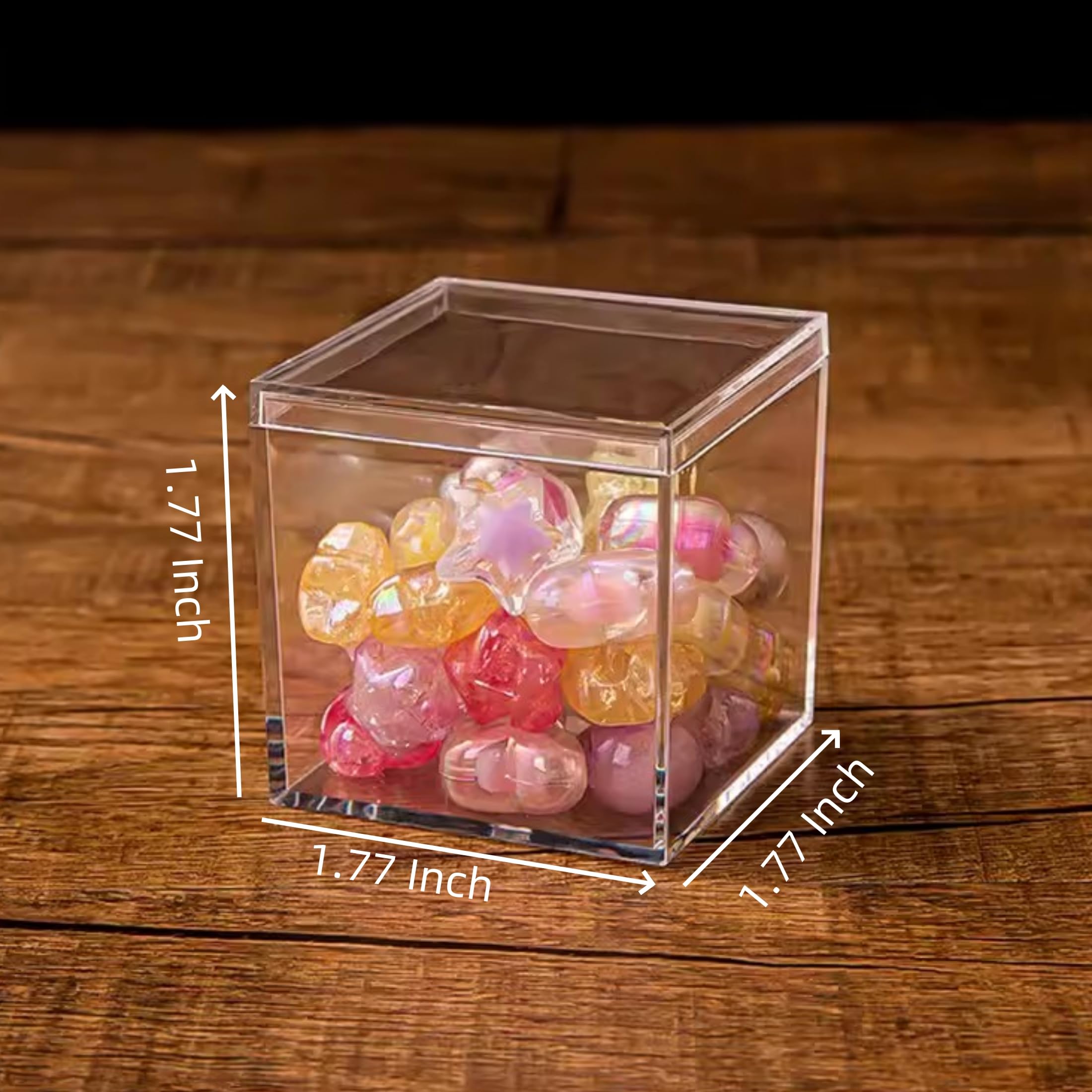 12er-Set Acryl-Boxen Mit Deckel 8,4 Cm Transparent - Quadratische Aufbewahrung Für Schmuck, Süßigkeiten & Deko