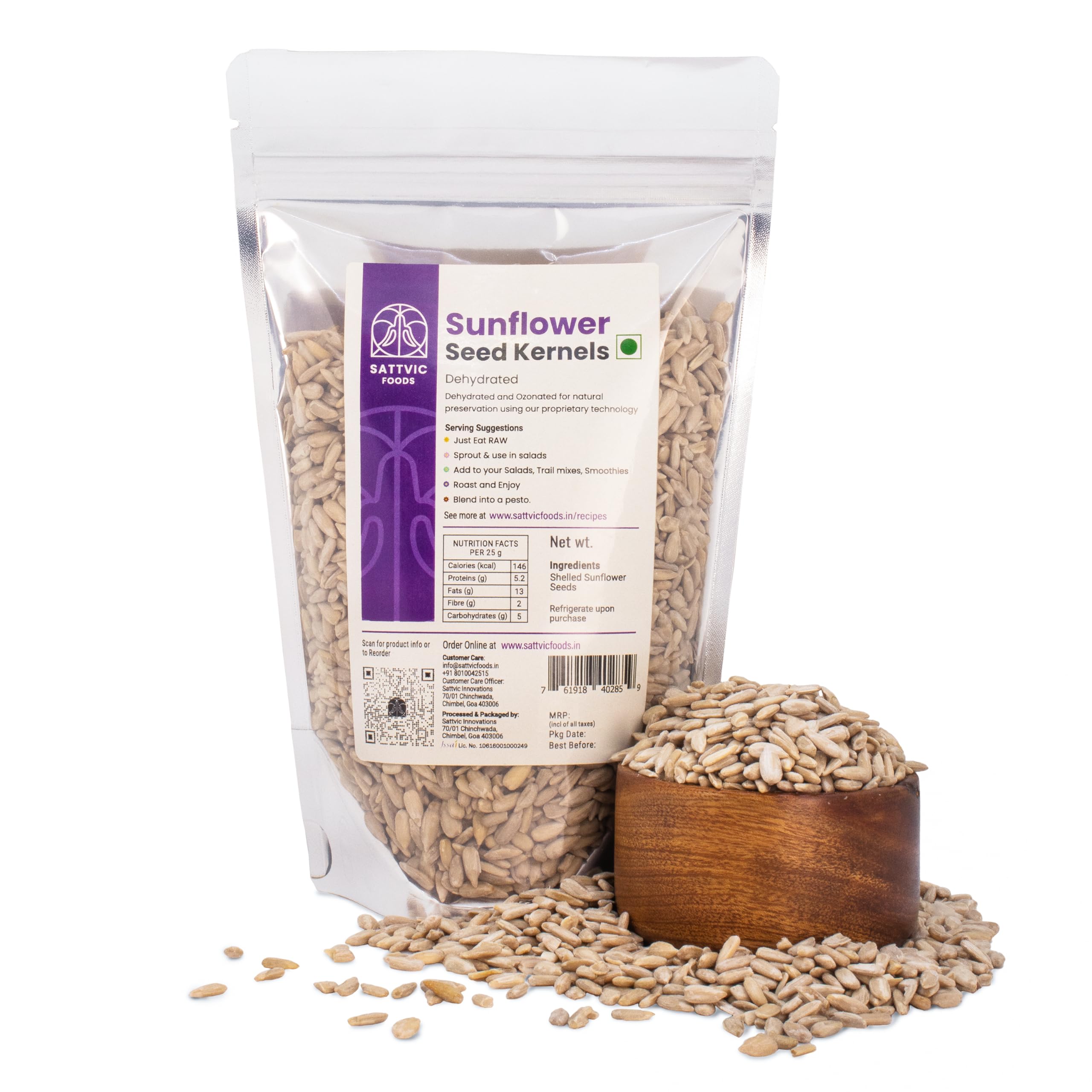 Sattvic Foods Raw Sunflower Seeds (250 g) | Indian Origin | Dehydrated and Ozonated | Not Roasted, Unsalted Sunflower Seeds for Eating | Add to Salads, Trail Mixes, Roast, Make Pesto and Dips (B01ACAFKMK) Amazon Price History, Amazon Price Tracker