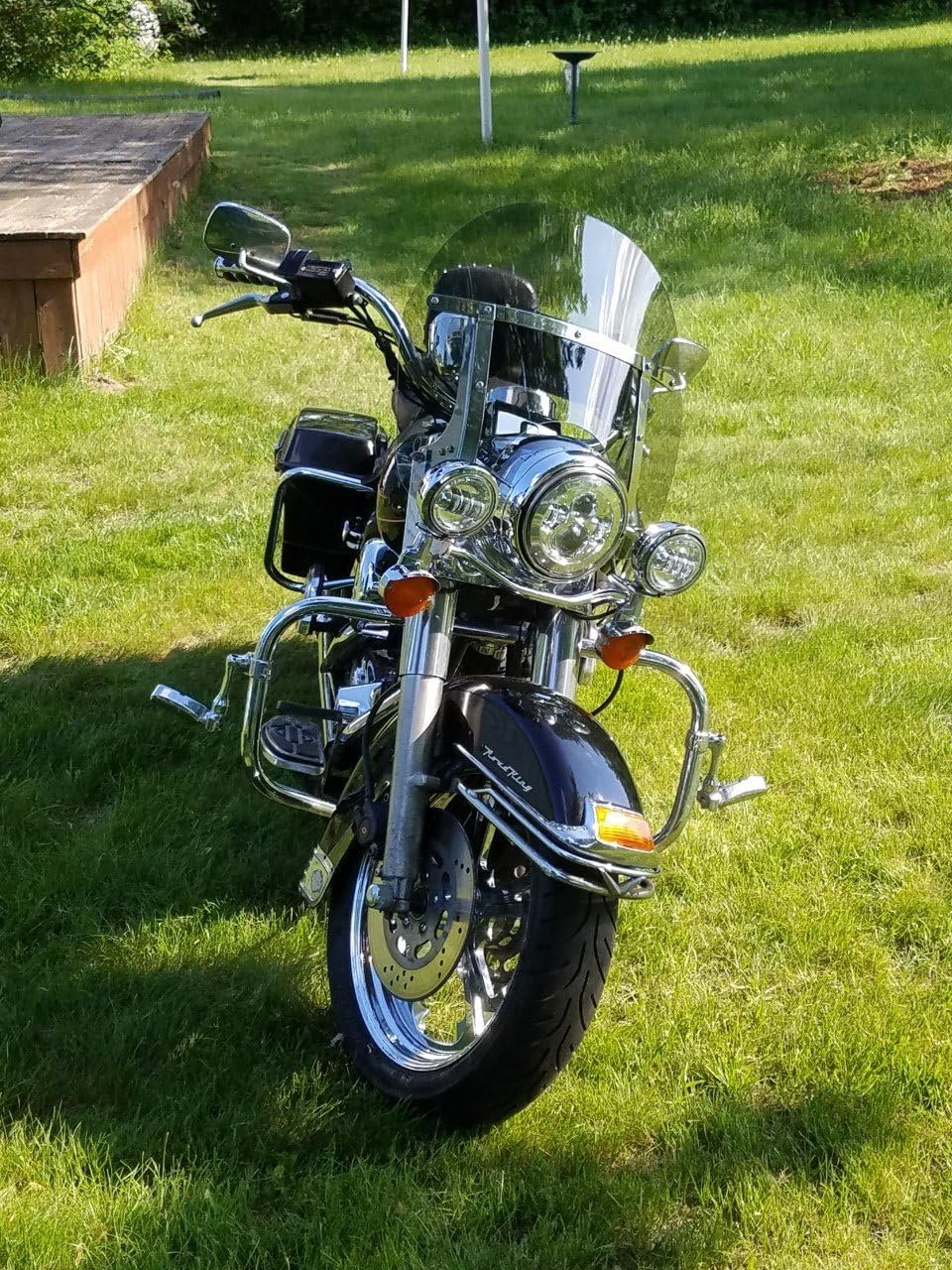 Sled Shields 14.25" Light Tint Replacement Windshield Compatible with Harley Davidson Road King with 9 Hole Mount 5/2/2 50% Light Transmission