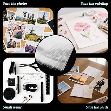 Frametory 5x7 Inches Plastic Sleeves Clear Storage Bags, 50 Pcs