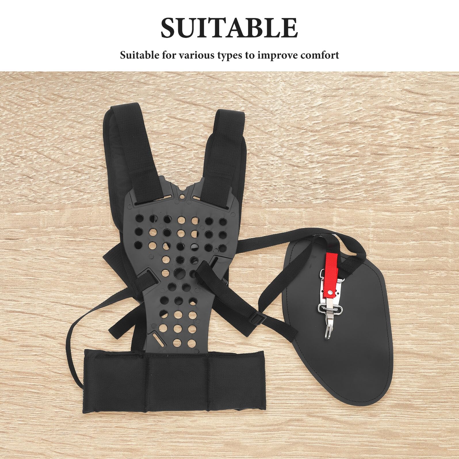Angoily Cinghia di Supporto Regolabile per Decespugliatori Doppia Tracolla Imbottita Traspirante Cintura Stabile per Tosaerba e Accessori Diserbanti Compatibile per Uso Giardinaggio e