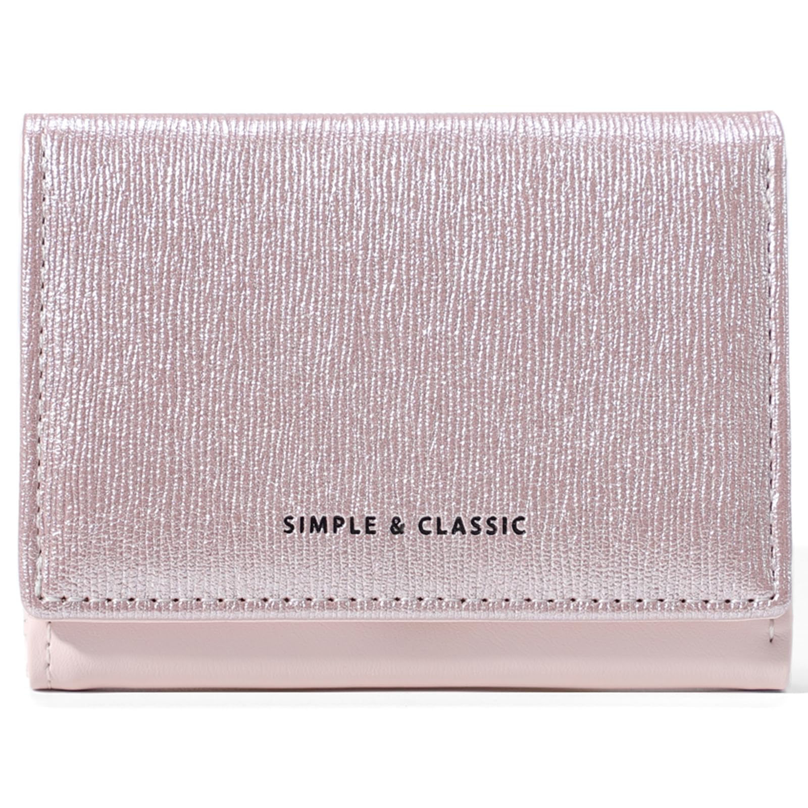 Sminra Womens Wallet Small Trifold Slim Pearlescent Trendy Leather Glitter Cute Wallet Cash Pocket with Coin Purse ID Window Card Holder for Girls (
