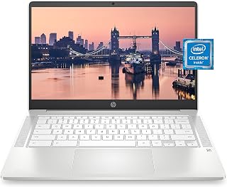 HP Chromebook 14a-na0021nr (2021) Laptop: Celeron N4000, 4GB RAM, 32GB eMMC, 14" HD, 13.5H Battery - Lightweight for School, Work, Streaming