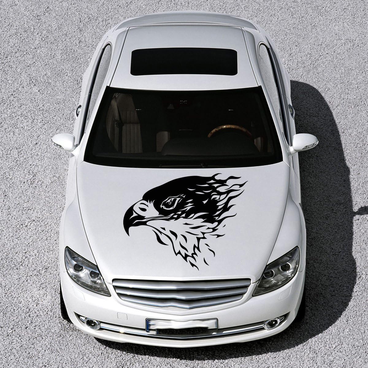Vinyl Decals for Car Hood Animal Flaming Tribal Eagle Bird Wings Sticker Art Any Vehicle Window Graphics Mural (4902)