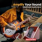 Pyle Resonator Guitare électrique acoustique – 6-String Col rond, résophonique traditionnel avec pré-amplificateur intégré, ensemble complet avec/cas, sangle, tuner & Choisir